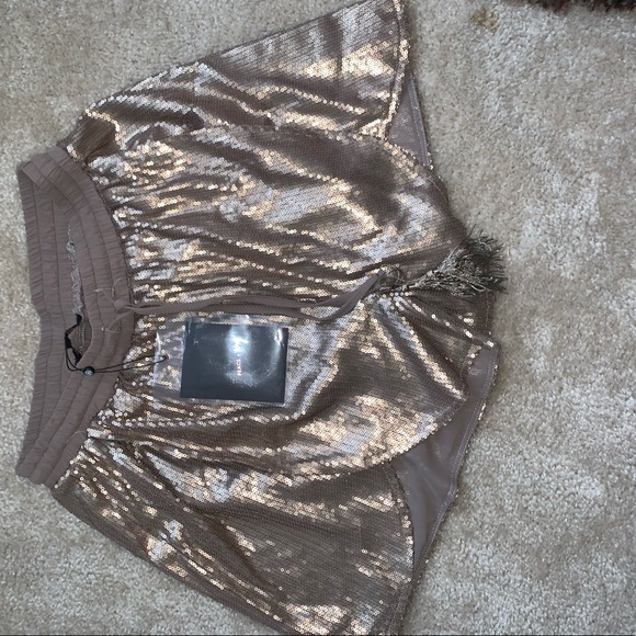 Peace + Love Bronze Sequins Shirt and Shorts Set - Picture 5 of 5